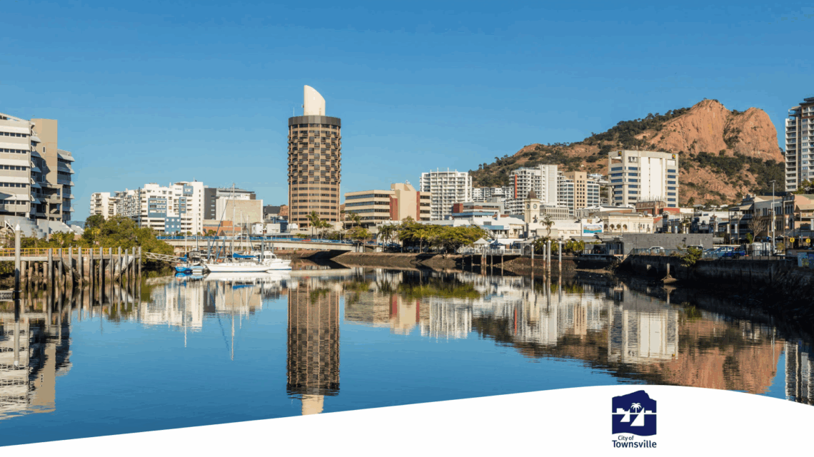 A wide-angle view of Townsville City, Queensland.
